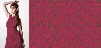 23018v Materiał ze wzorem motyw paisley inspirowany sztuką orientu w odcieniach czerwieni